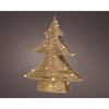 Lumineo Sapin de Noël doré LED 10x34x40cm