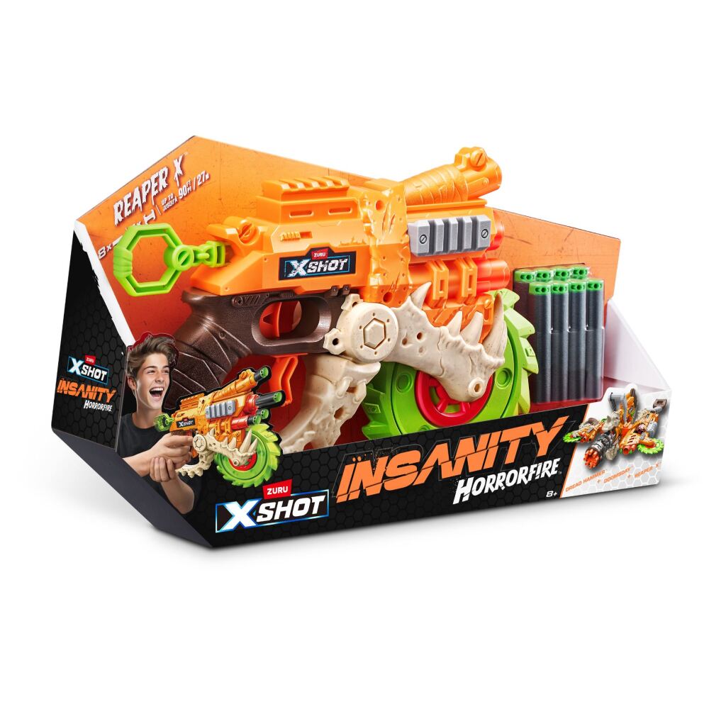 Zuru Zuru X-Shot Horror Fire Reaper Blaster + 8 fléchettes