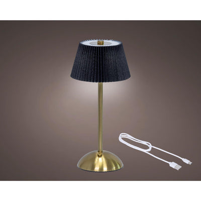 Lampe à poser LED Lumineo rechargeable noire h30,5cm