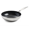 Greenpan genève wok poêle 28 cm inox noir
