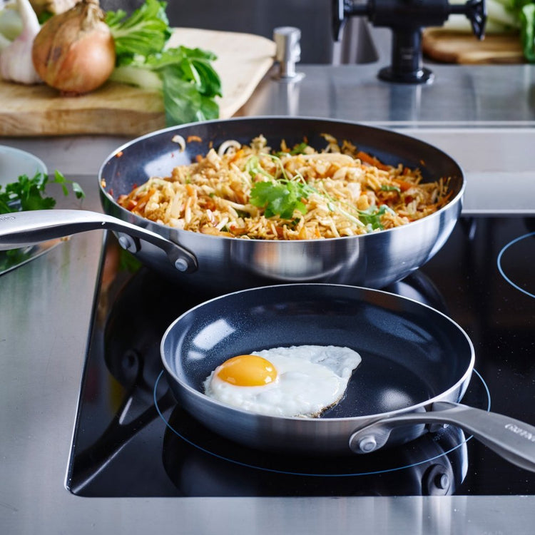 Greenpan geneva poêle 28 cm inox noir