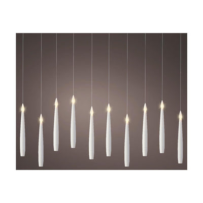 Ensemble de bougies LED Lumineo 10 pièces blanc ø1,5xh15cm