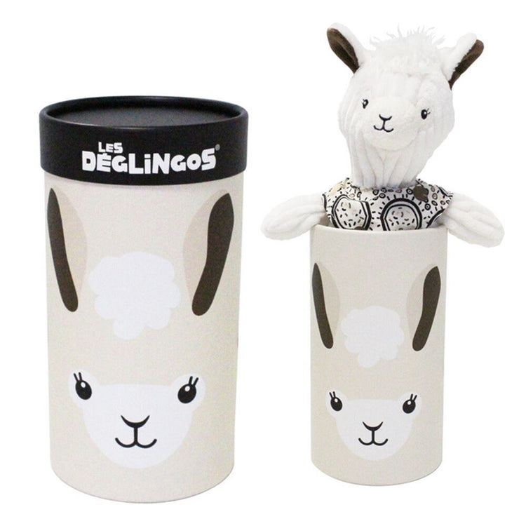 Doudou en tube, le jeune lama 33 cm