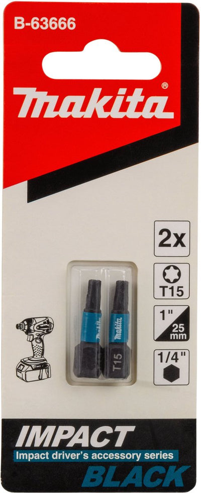 Makita accessoires tournevis à percussion noir t15x25mm - b-63666 - b-63666