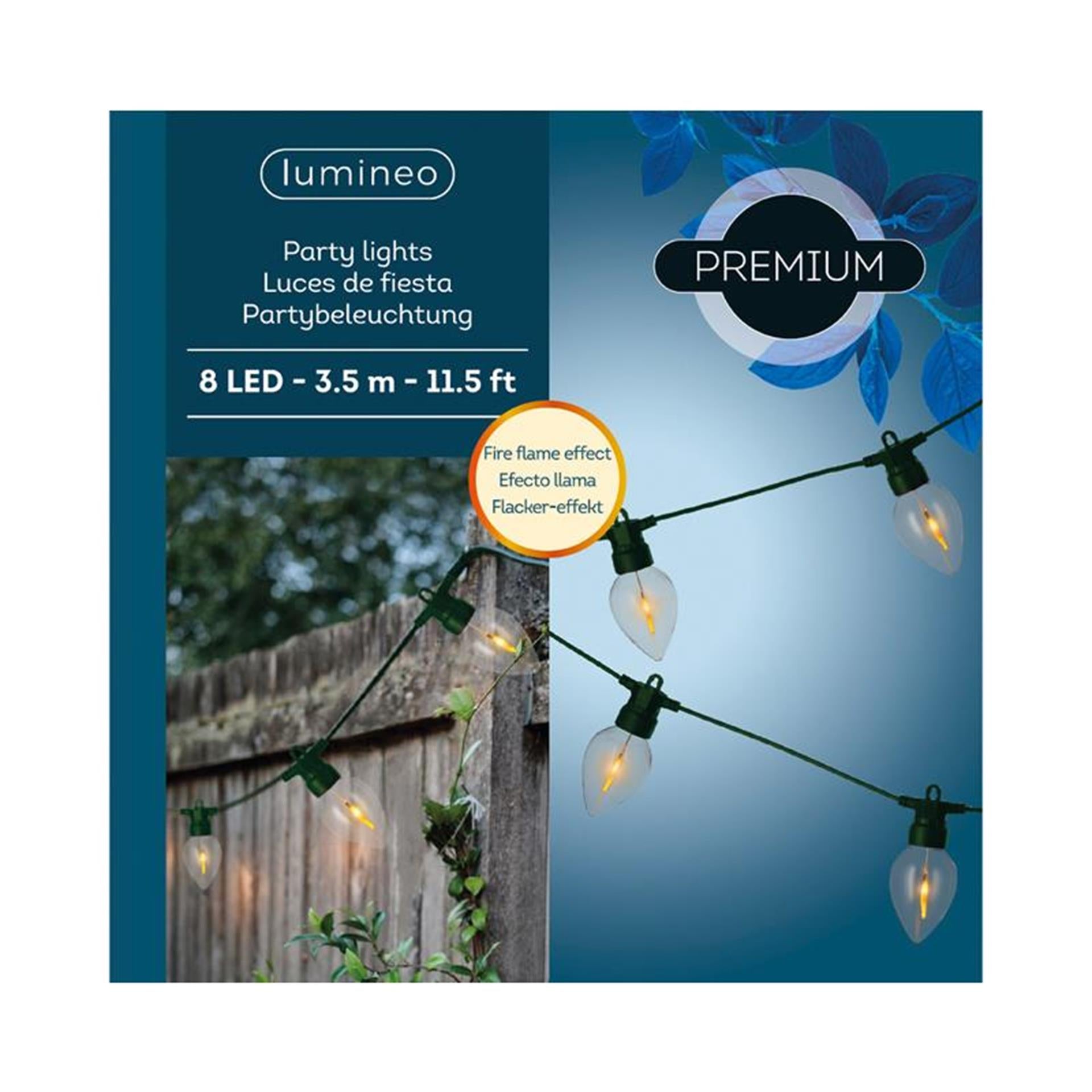 Lumineo lampe de fête led effet flamme de feu l350cm