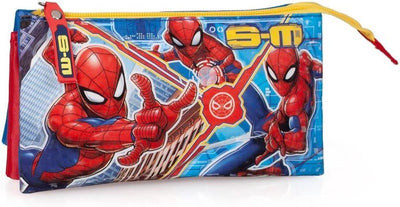 Trousse à crayons Jim Jam Spiderman Pen Case 3 compartiments avec 2 fermetures éclair