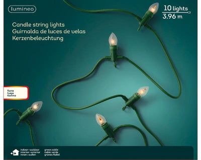Éclairage flamme Lumineo 10 lampes 396cm
