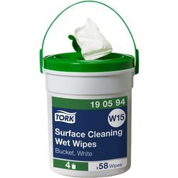 Lingettes nettoyantes humides Tork Q82-4905243 tissu blanc pack 58 pièces