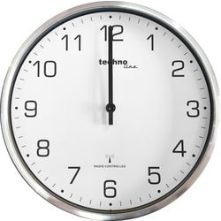 Horloge mural Technoline WT8900 acier inoxydable verre 33 cm argenté