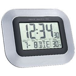 Horloge murale numérique technoline ws8005 22,8x2,8x18cm argent noir