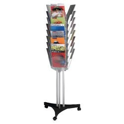Porte-brochures mobile carrousel paperflow 63,6x56x167cm gris