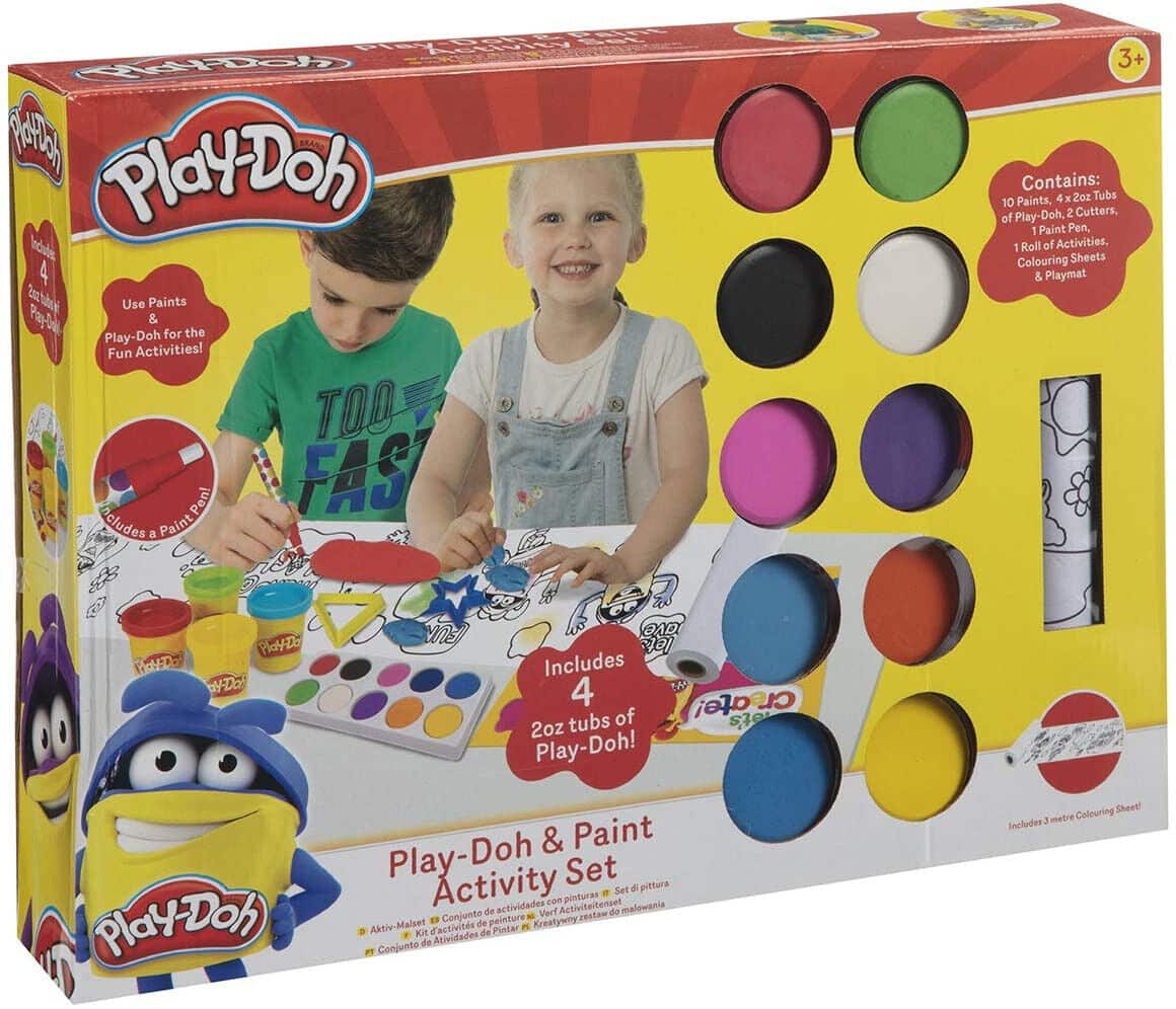 Jouez aux couleurs DOH Kleiset avec de la peinture et 4 argile de pot