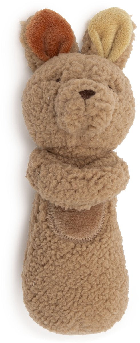 Jollein hochet kangourous - jouets pour bébé - velours polaire corail