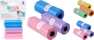 Sacs à crottes pour chiens Dogs collection 3 rouleaux de 15 pièces