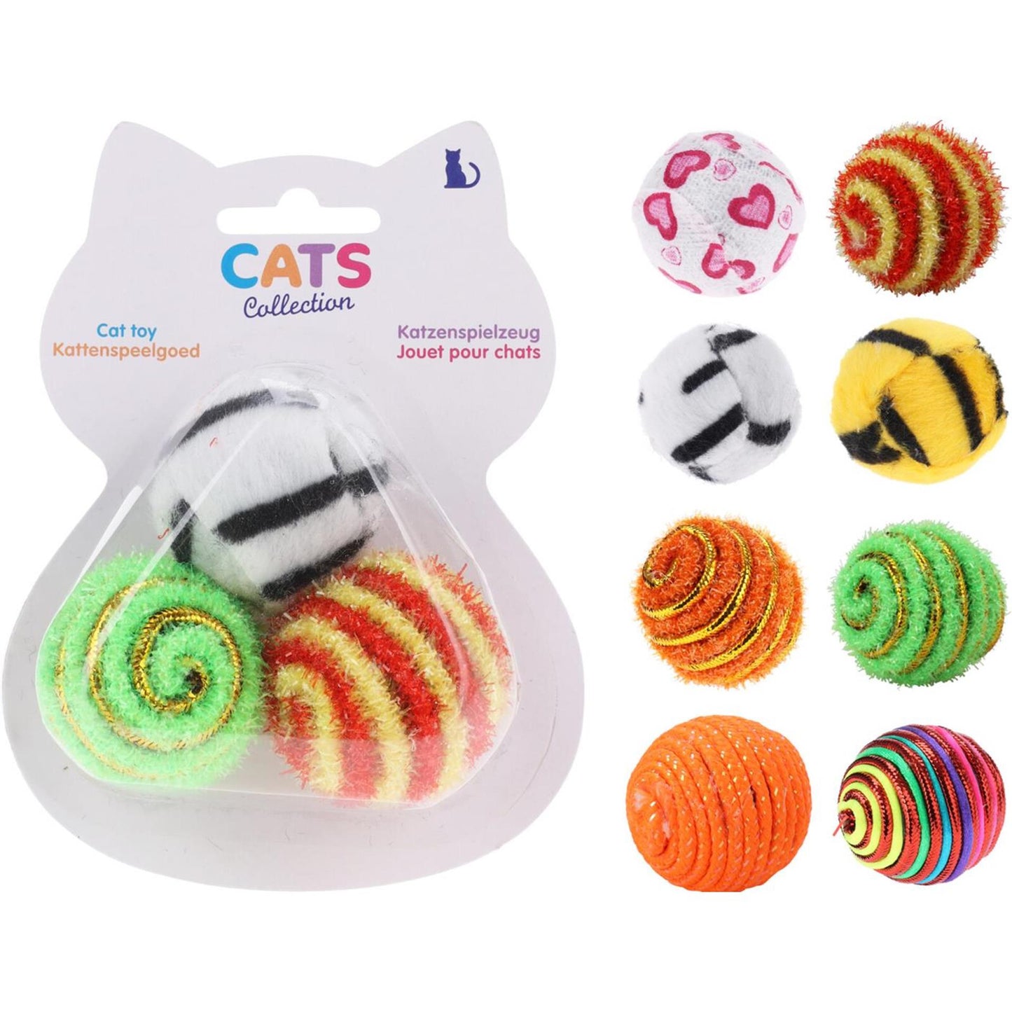 Ensemble de balles de jouets pour chats de collection Cats, 3 pièces