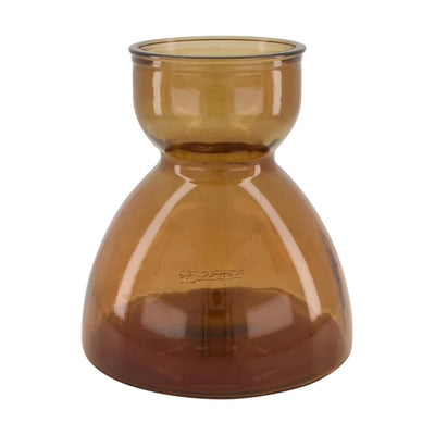 Vase collections naturelles verre recyclé ø21,5x23cm marron