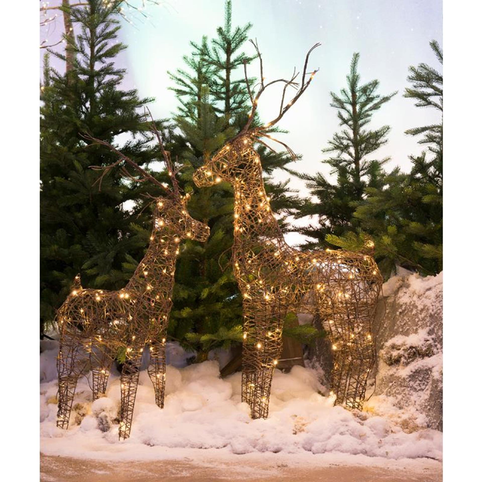 Lumineo cerf led marron 48 lampes 69cm