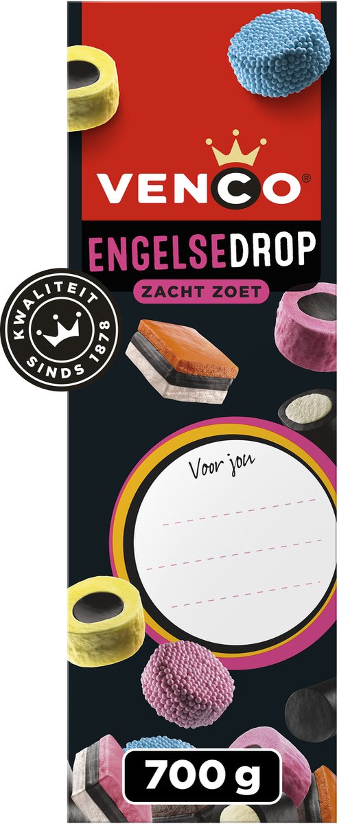 Tour de réglisse anglaise Venco - réglisse douce et sucrée - cadeau - 700g