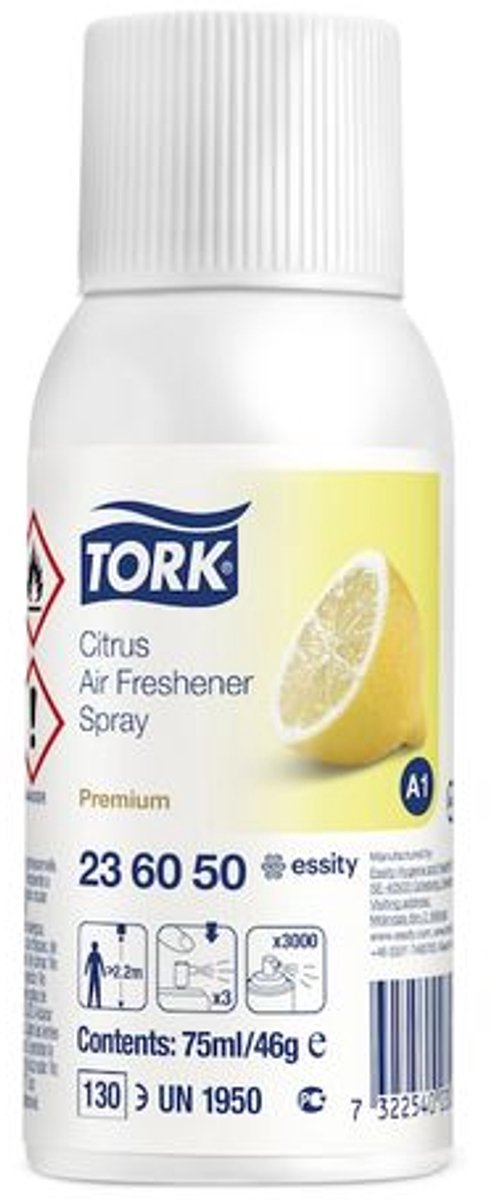 Tork désodorisant 236050.1 spray au parfum d'agrumes a1 réglages flexibles (7322540030082)
