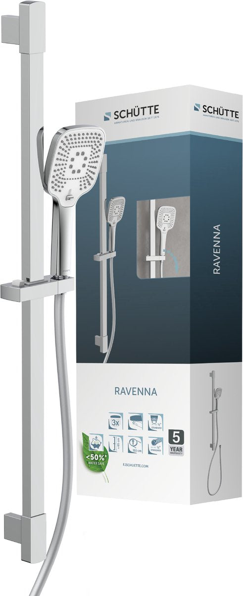 Ensemble de douche Schütte ravenna - 3 positions - chrome blanc