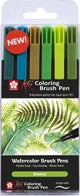 Sakura • ensemble de 6 stylos pinceaux à colorier koi botaniques