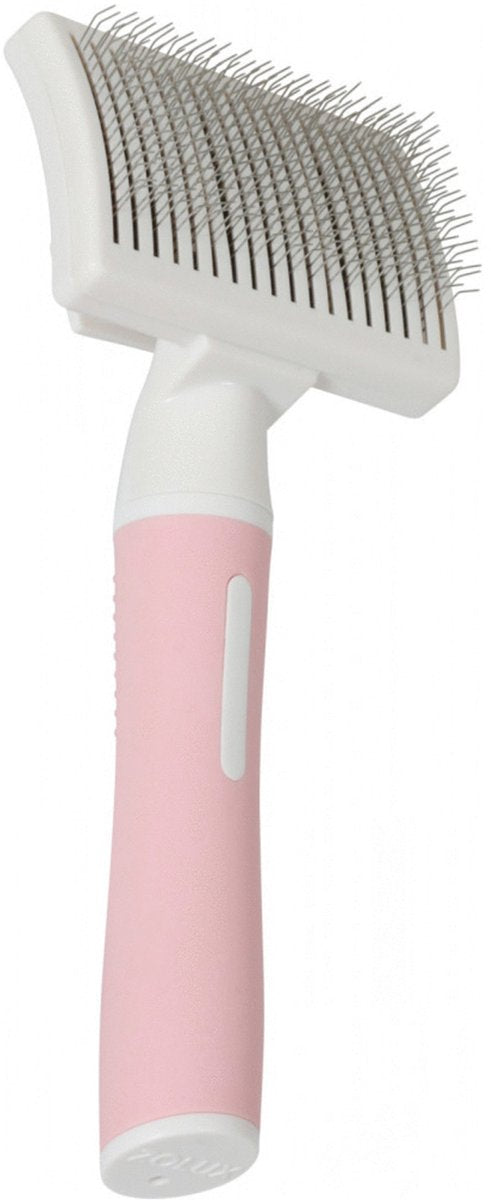Zolux anah slicker pinceau retenu rose blanc