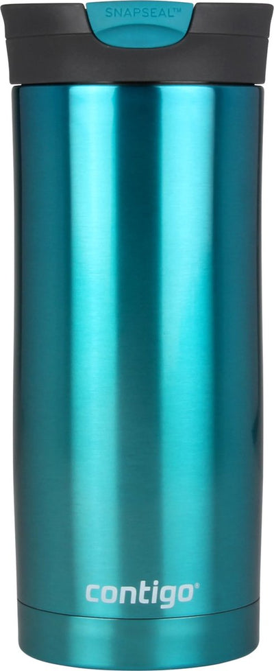 Tasse thermos Contigo Huron Snapseal, tasse isotherme en acier inoxydable, tasse à café à emporter, étanche, garde au chaud jusqu'à 7 heures, passe au lave-vaisselle, couvercle sans BPA, 470 ml | golfe de Gascogne