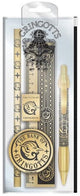 Harry Potter Pyramid International Set de papeterie doré 5 pièces - Papeterie pour enfants - Stylos - Set de papeterie - Set de stylos - Set de papeterie de luxe