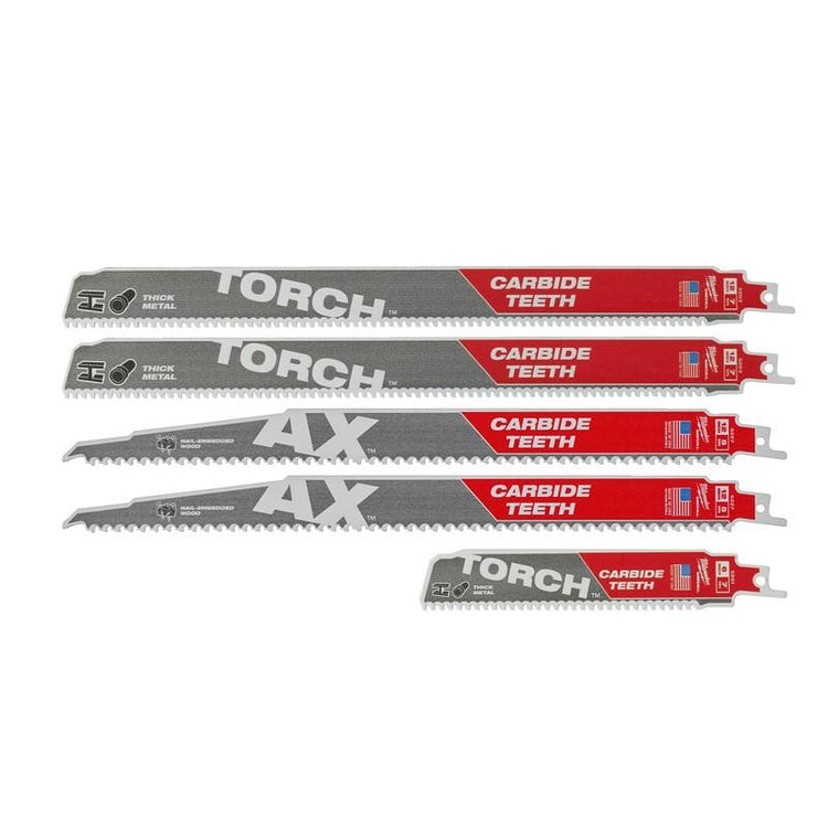 Milwaukee accessoires ensemble de démolition 5 pièces en carbure sawzall - 49222206
