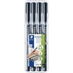 Marqueur permanent ohp staedtler lumocolor noir 4 pièces