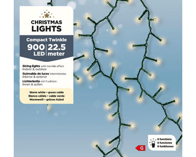 Guirlande lumineuse de Noël Lumineo compacte 900LED blanc chaud