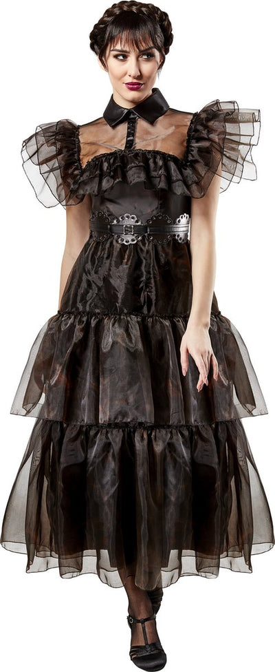 Rubies france rubis - robe de bal du mercredi adulte (taille m) - carnaval - costume addams du mercredi - robe du mercredi