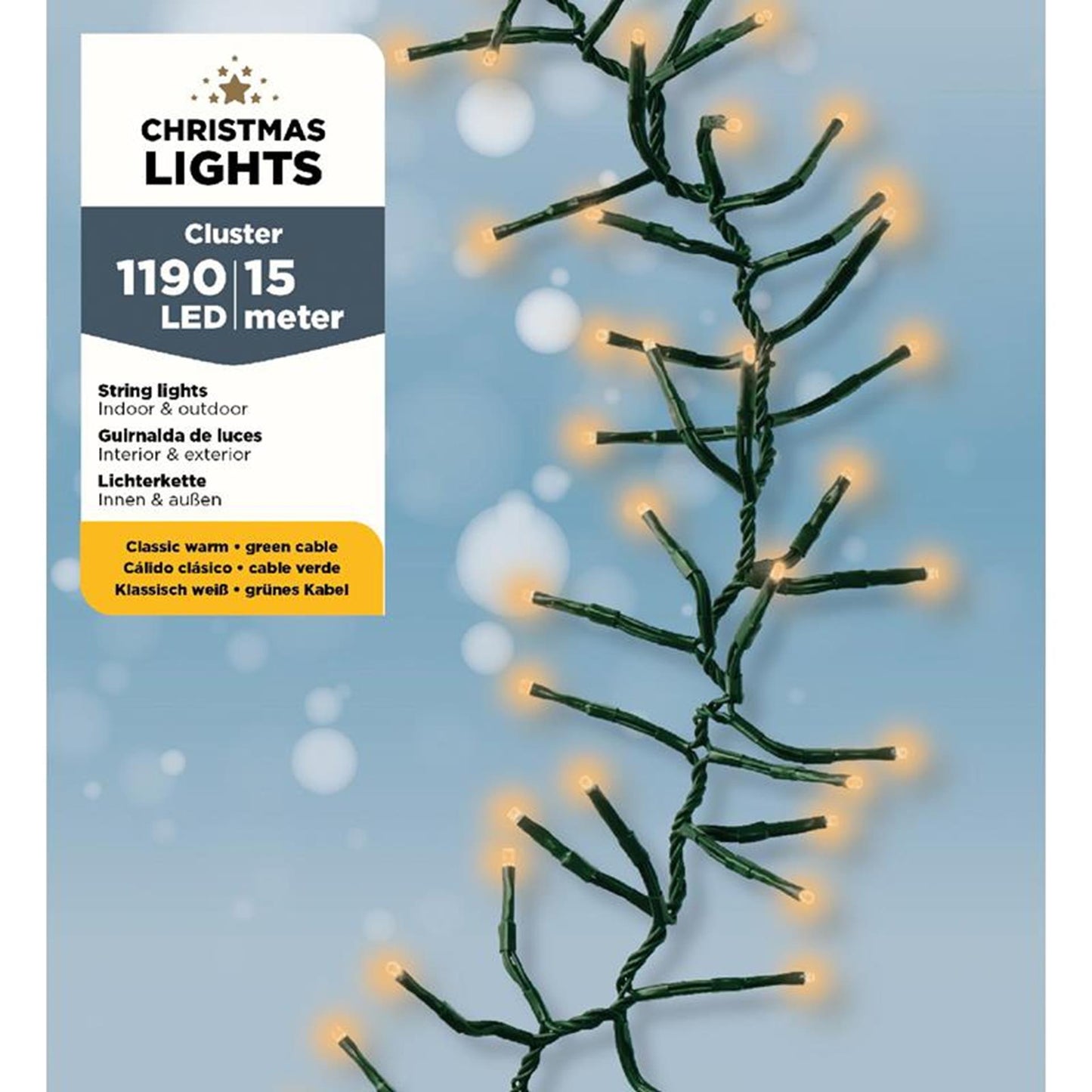 Cluster de lumières de Noël Lumineo 1190LED blanc chaud