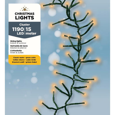 Cluster de lumières de Noël Lumineo 1190LED blanc chaud