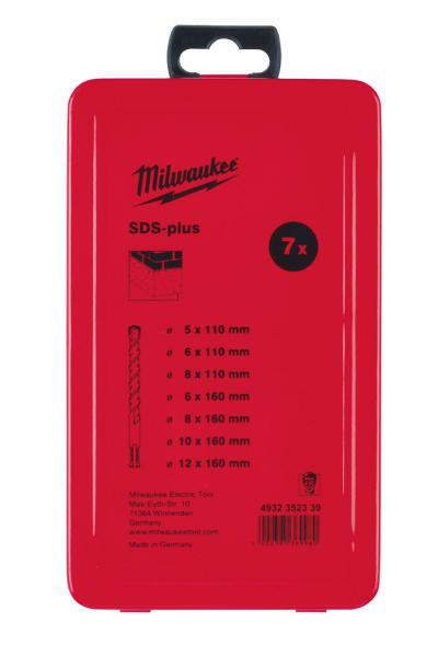Milwaukee accessoires set sds-plus marteau perforateur en cassette métallique (7 pièces) nouveau ms2 - 4932352339