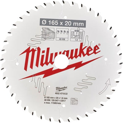 Milwaukee accessoires lame de scie circulaire p w 165x20x1.6x40atb - 4932471932