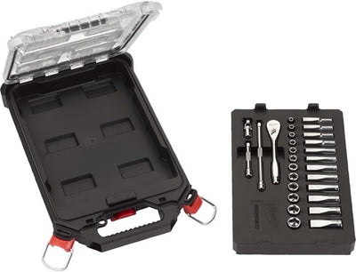 Milwaukee accessoires métrique 1 4 cliquet + jeu de douilles (28 pièces) dans un organisateur compact et mince - 4932478812