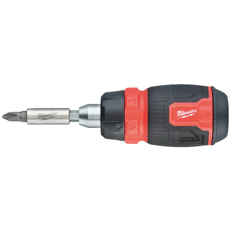 Milwaukee accessoires tournevis multi-embouts 8 en 1 à cliquet compact - 4932480581