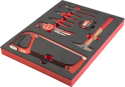 Milwaukee accessoires incrustation en mousse avec divers outils à main (15 pièces) - 4932493257