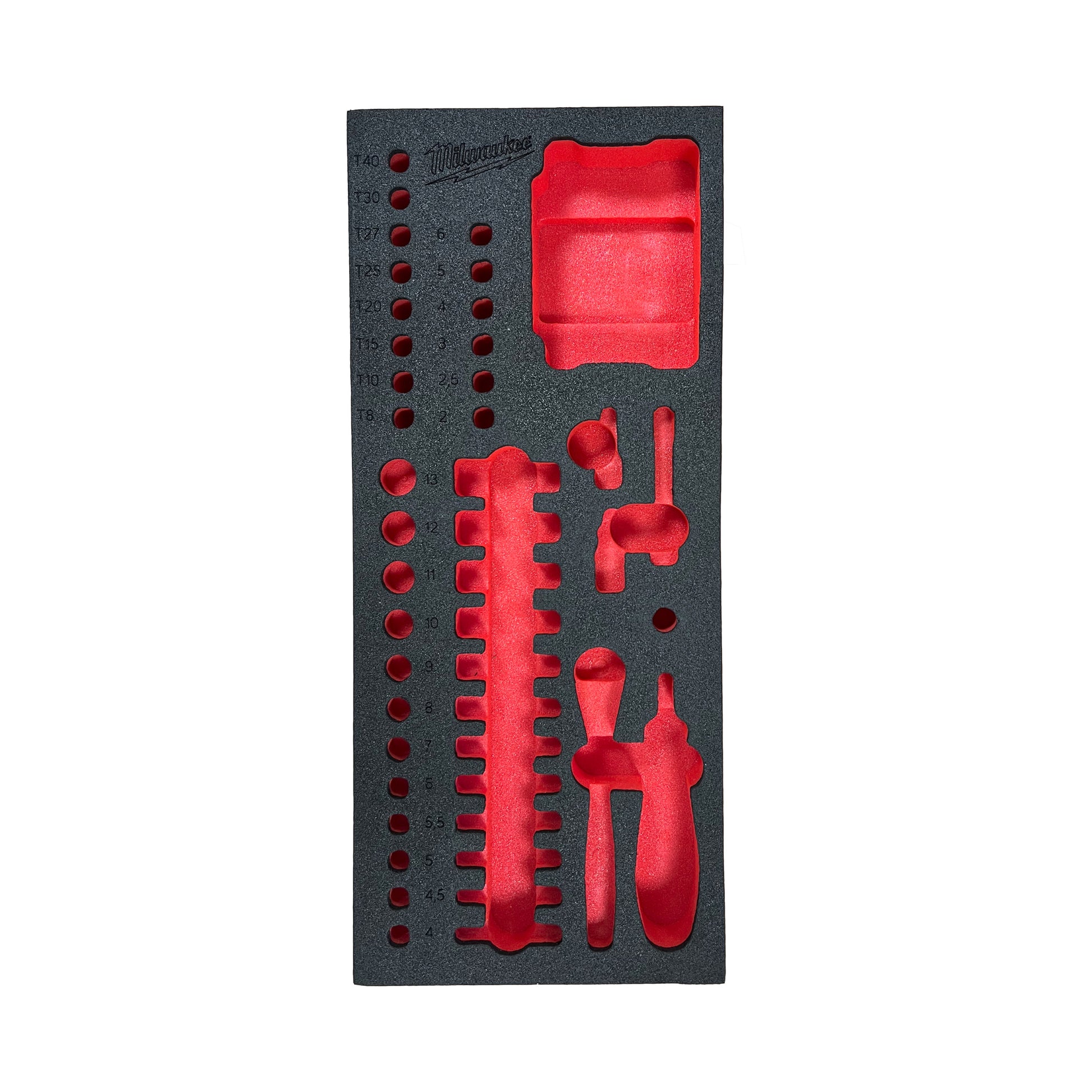 Insert en mousse de remplacement Milwaukee pour 1 à 4 douilles et jeu d'embouts - 4932499294
