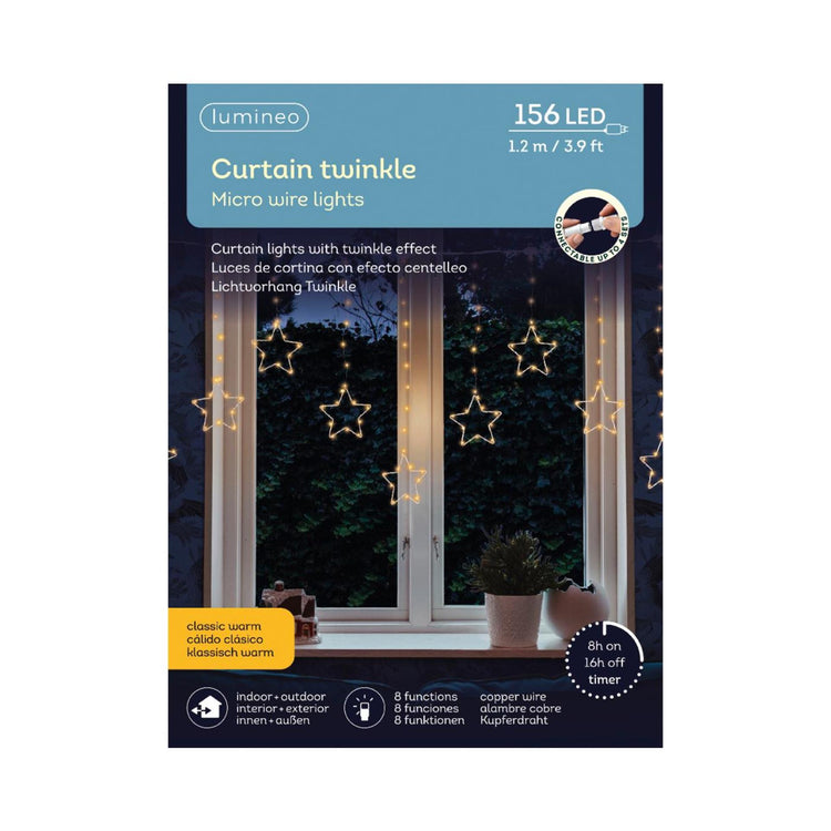 Rideau lumineux Lumineo étoiles 156led 120x60cm
