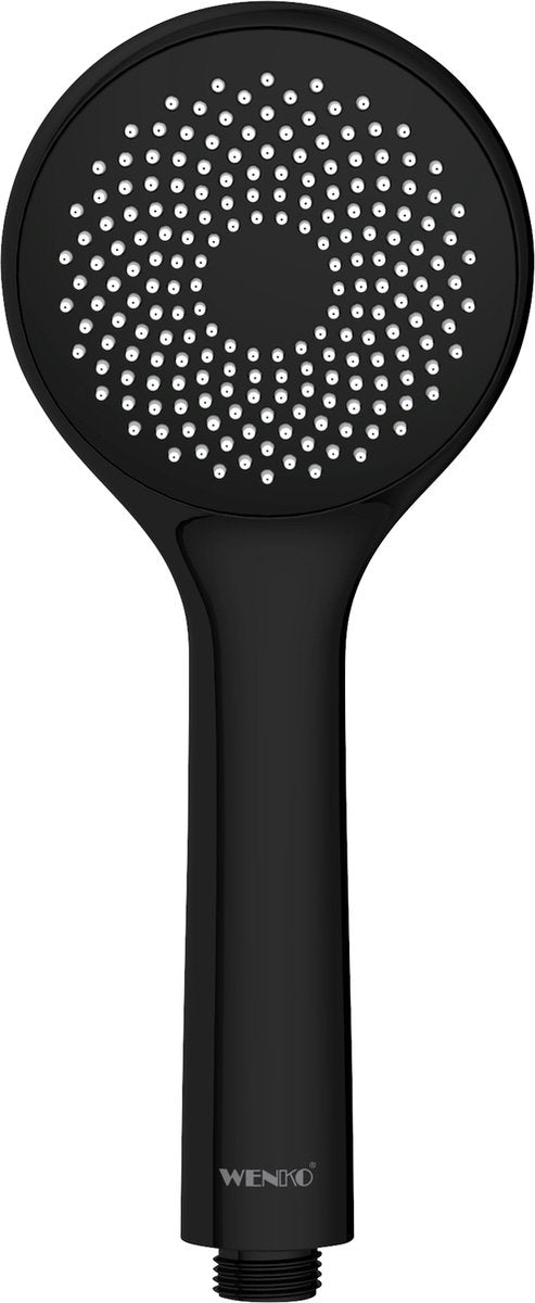 Wenko douchette à main économie d'eau - ø95mm - 1 type de jet - noir mat - pomme de douche - économie d'eau