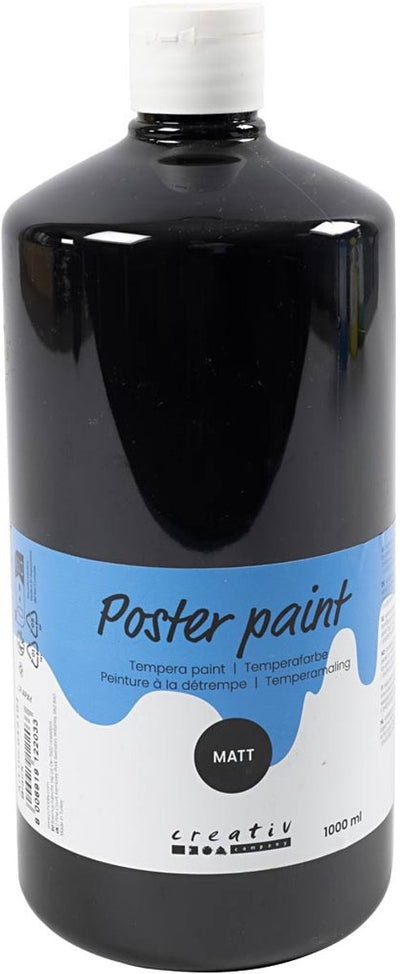Peinture à la détrempe Creativ company mate, noire, 1000 ml 1 bouteille