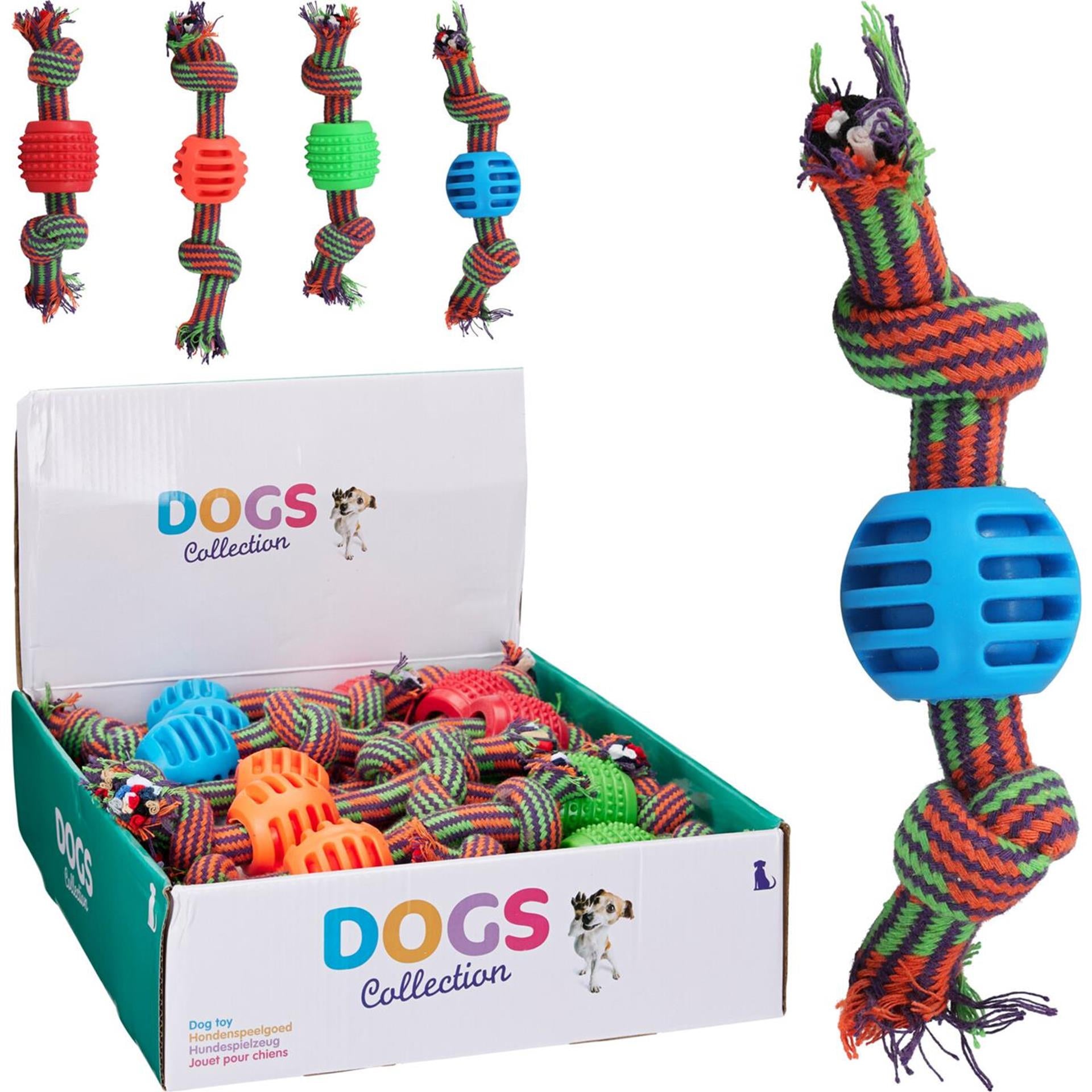 Corde pour chien de collection avec jouets 4ass