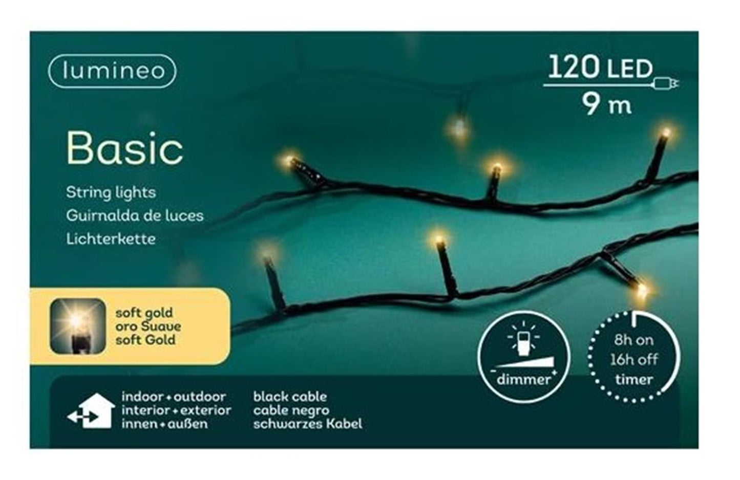 Lumières de Noël Lumineo basic 120led champagne
