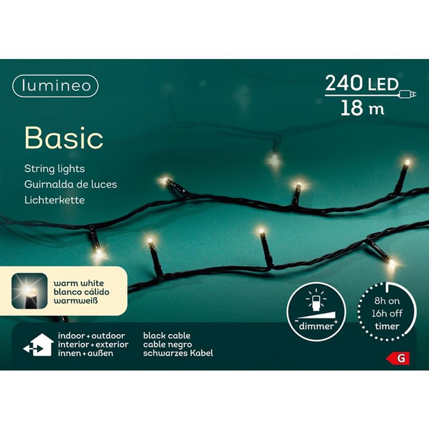 Lumineo Lumières de Noël basic blanc chaud 240LED