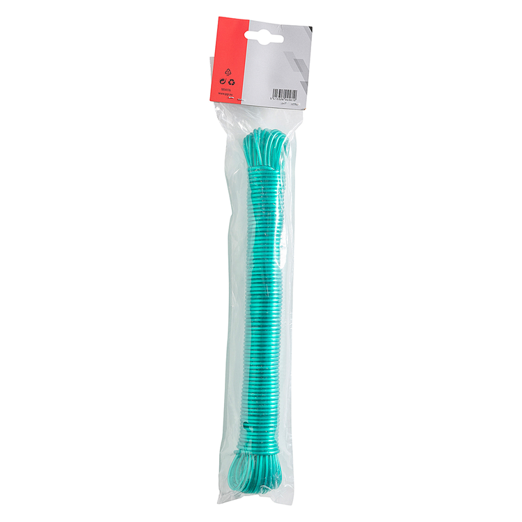Mack 1014176 - fil pour corde à linge pp vert toron 3mm 20m avec âme en fil d'acier | 5 pièces