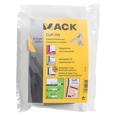 Mack 1071153-2 natif. clip sur cl souple. Porte en saillie 35 mm 110° | 5 pièces