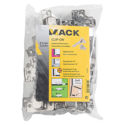 Mack 1071155-12 natif. clip sur porte en saillie soft cl.35mm 110° | 5 pièces
