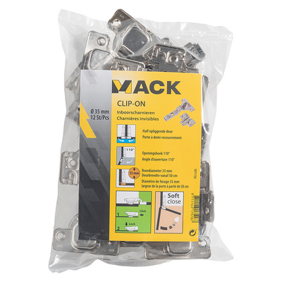 Mack 1071156-12 natif. clip sur porte semi-appliquée soft cl.35mm 110° | 5 pièces